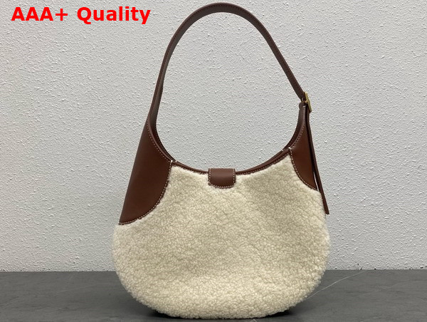 Loro Piana Bobbin Medium Leather Hobo Bag Silk Cashmere Ancient Paper Caramel Sugar Sun Gold Replica