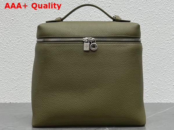 Loro Piana Extra Pocket Backpack in Khaki Green Calfskin Replica