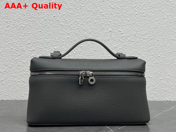 Loro Piana Extra Pocket L19 Pouch in Dark Grey Calfskin Replica