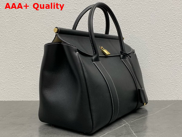 Loro Piana Loom Bag L32 Black Smooth Calfskin Replica