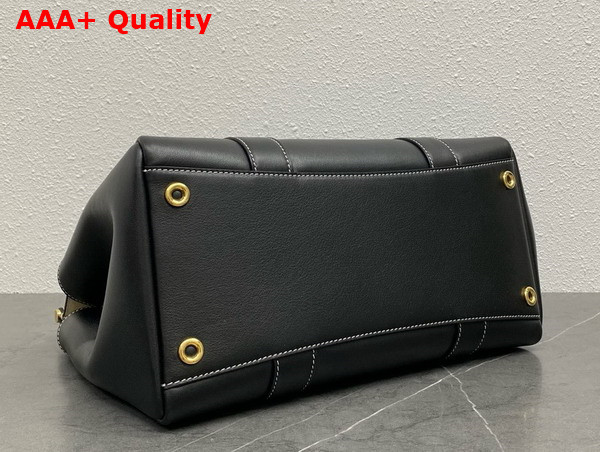 Loro Piana Loom Bag L32 Black Smooth Calfskin Replica