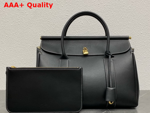 Loro Piana Loom Bag L32 Black Smooth Calfskin Replica