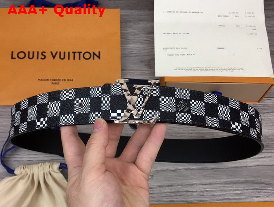 LV Anagram 40mm Reversible Belt Black White Distorted Damier Canvas MP289V Replica