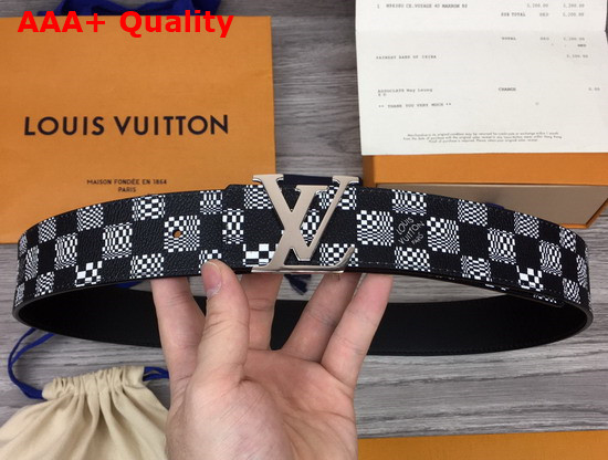 LV Anagram 40mm Reversible Belt Black White Distorted Damier Canvas MP289V Replica