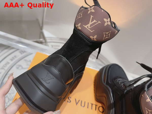 LV Archlight 20 Platform Ankle Boot in Black Suede Calf Leather Replica