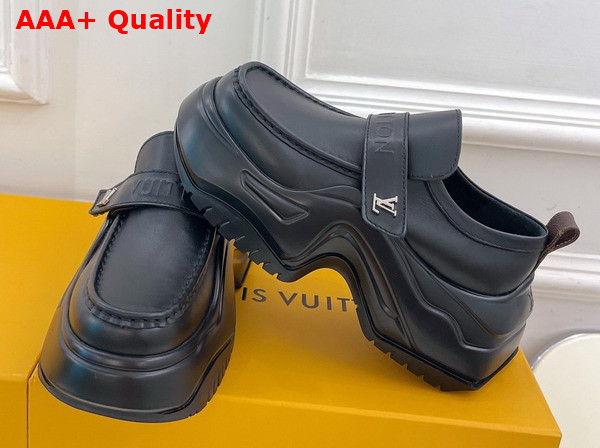 LV Archlight 20 Platform Loafer in Black Calf Leather Replica