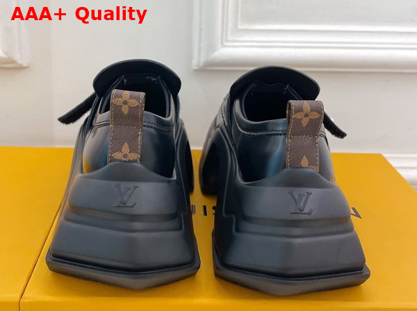 LV Archlight 20 Platform Loafer in Black Glazed Calf Leather 1ABIJS Replica