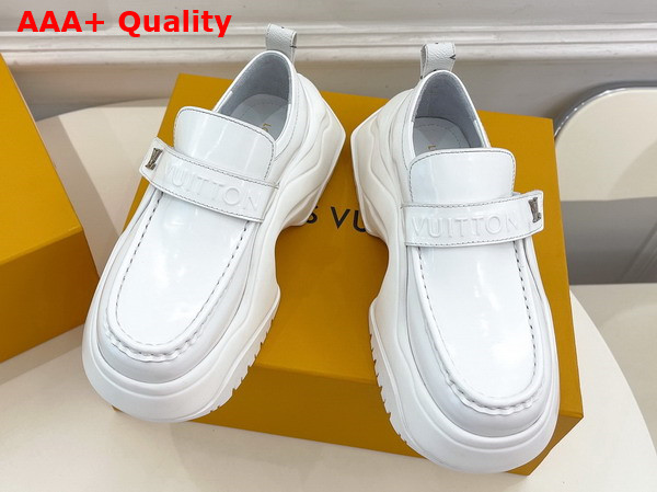 LV Archlight 20 Platform Loafer in White Glazed Calf Leather Replica