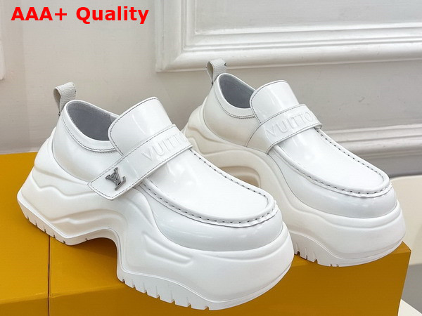 LV Archlight 20 Platform Loafer in White Glazed Calf Leather Replica