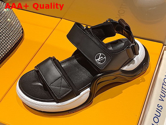 LV Archlight Flat Sandal Black Calf Leather 1A8NHS Replica