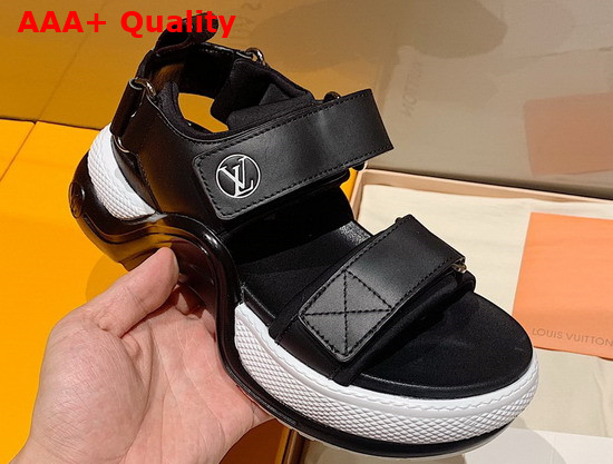 LV Archlight Flat Sandal Black Calf Leather 1A8NHS Replica