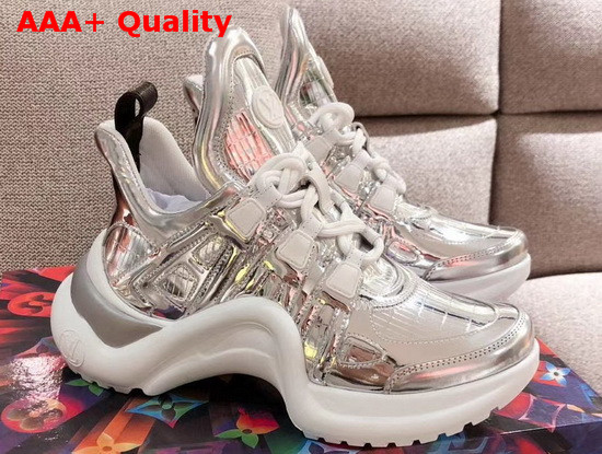 LV Archlight Sneaker in Silver Mix of Materials Replica