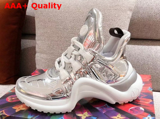 LV Archlight Sneaker in Silver Mix of Materials Replica