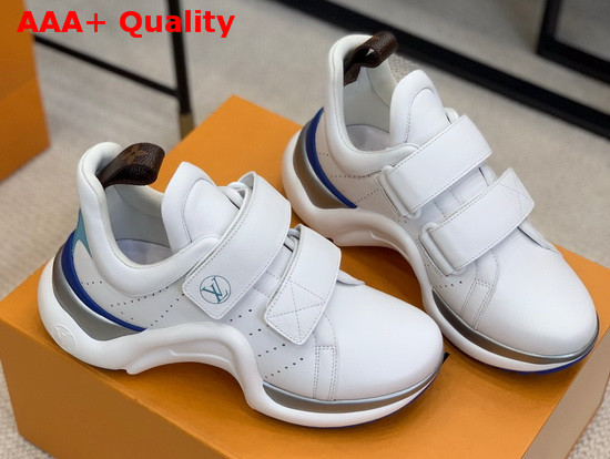 LV Archlight Sneaker in White Calf Leather with Blue Rim Replica