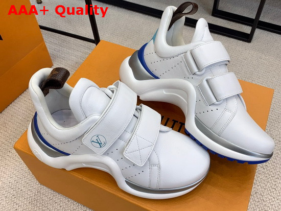 LV Archlight Sneaker in White Calf Leather with Blue Rim Replica