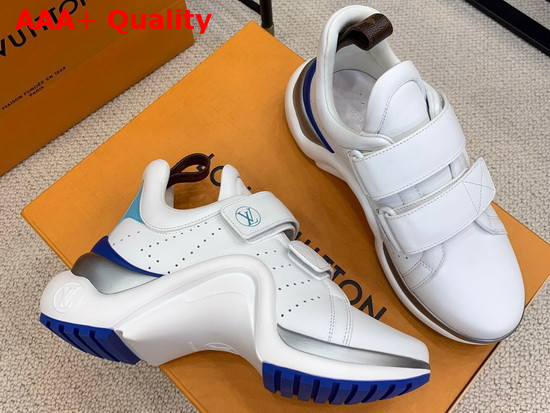 LV Archlight Sneaker in White Calf Leather with Blue Rim Replica