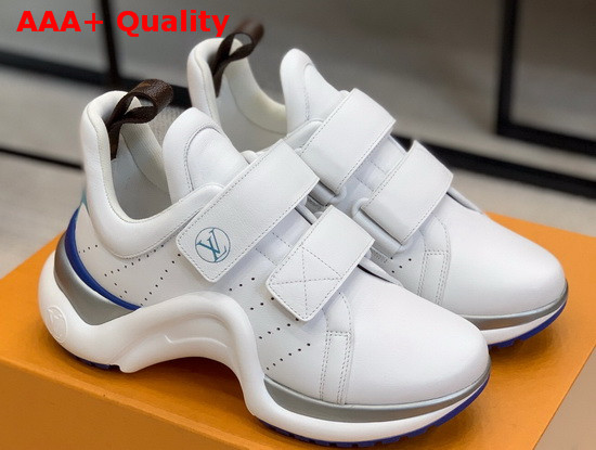 LV Archlight Sneaker in White Calf Leather with Blue Rim Replica