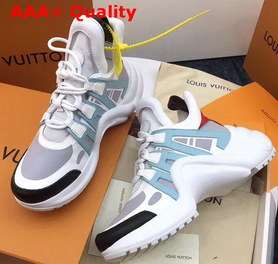 LV Archlight Trainer Baby Blue and Grey Plain Calf Leather and Technical Fabrics Replica