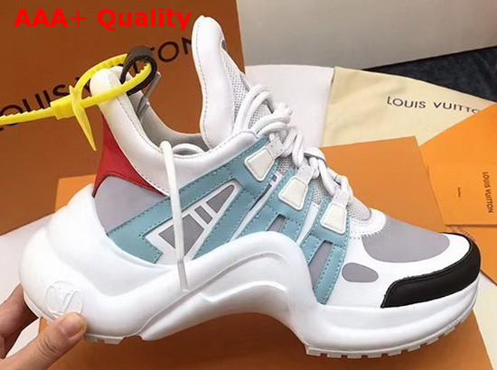 LV Archlight Trainer Baby Blue and Grey Plain Calf Leather and Technical Fabrics Replica