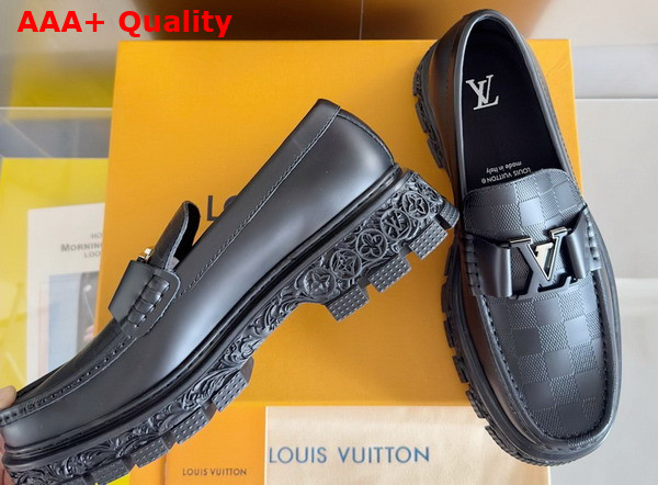 LV Baroque Loafer in Black Calf Leather 1ACDFN Replica