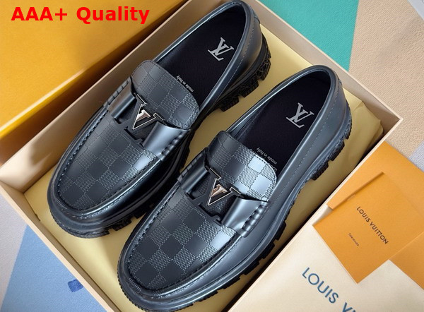 LV Baroque Loafer in Black Calf Leather 1ACDFN Replica