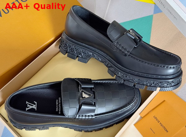 LV Baroque Loafer in Black Calf Leather 1ACDFN Replica