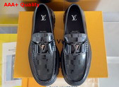 LV Baroque Loafer in Black Damier Glazed Calf Leather Replica