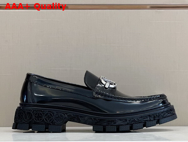 LV Baroque Loafer in Black Glazed Calf Leather 1AB8UL Replica