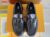 LV Baroque Loafer in Black Glazed Calf Leather Replica