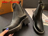 LV Beaubourg Ankle Boot in Black Calf Leather 1A8949 Replica