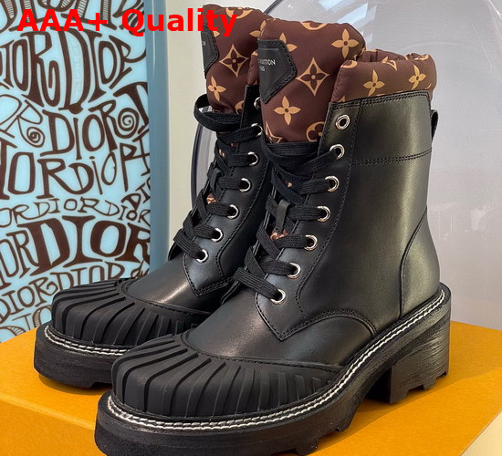 LV Beaubourg Ankle Boot in Black Calf Leather 1A94ND Replica