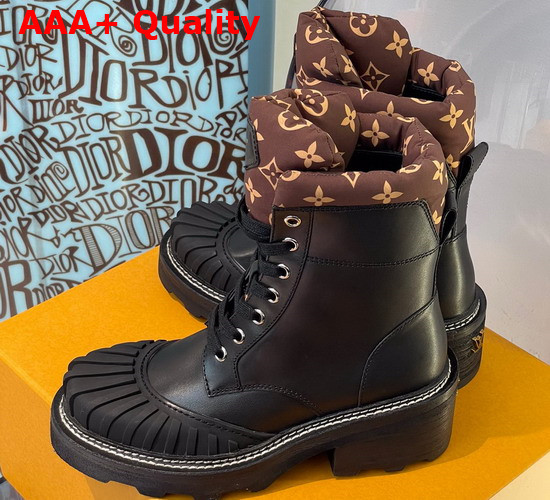 LV Beaubourg Ankle Boot in Black Calf Leather 1A94ND Replica