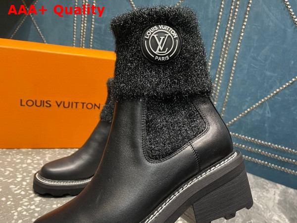 LV Beaubourg Ankle Boot in Black Calf Leather and Wool 1AABTT Replica