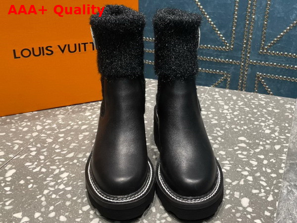 LV Beaubourg Ankle Boot in Black Calf Leather and Wool 1AABTT Replica