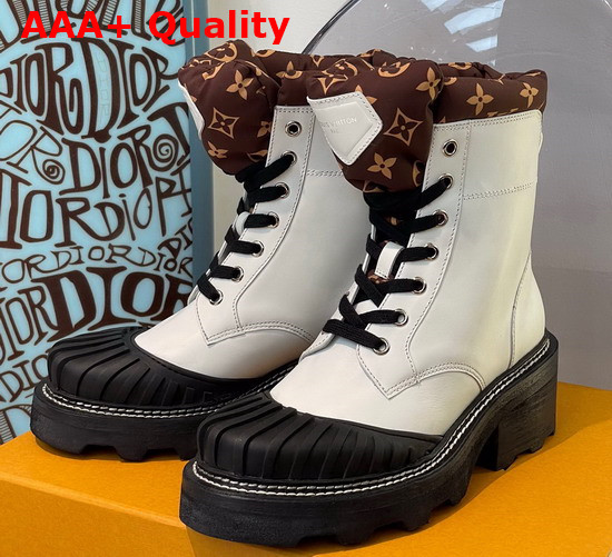 LV Beaubourg Ankle Boot in White Calf Leather Replica