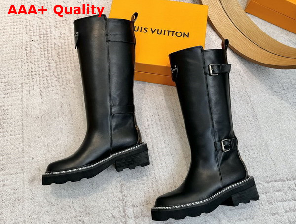 LV Beaubourg High Boot in Black Calf Leather 1ADAA7 Replica