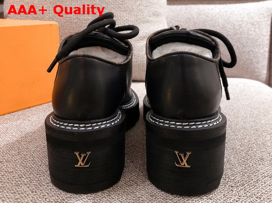 LV Beaubourg Platform Derby Shoes in Black Calf Leather and Patent Monogram Canvas 1A5SO9 Replica