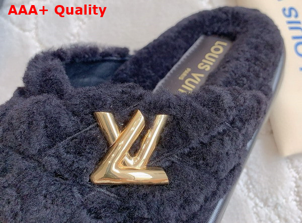 LV Bliss Comfort Mule in Black Shearling 1ACTEA Replica