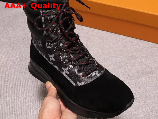 LV Canyon Trainer Boot Black Nubuck Calf Leather Replica