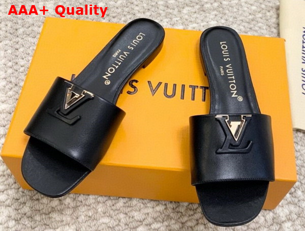 LV Capri Flat Mule in Black Calf Leather 1ACTME Replica