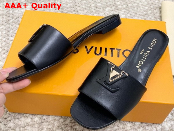 LV Capri Flat Mule in Black Calf Leather 1ACTME Replica