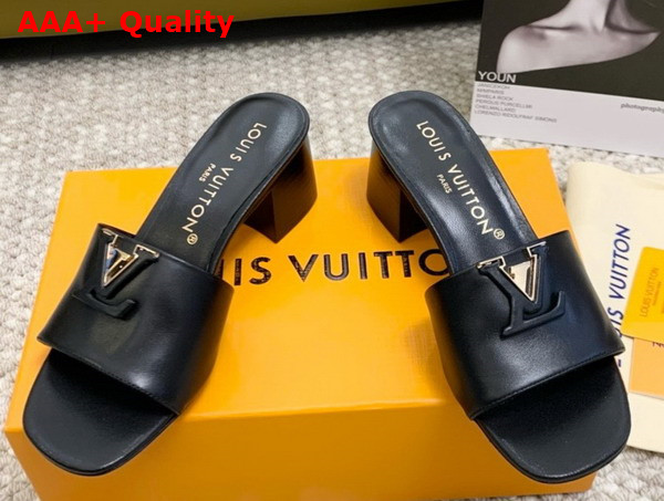 LV Capri Flat Mule in Black Calf Leather 1ACTME Replica