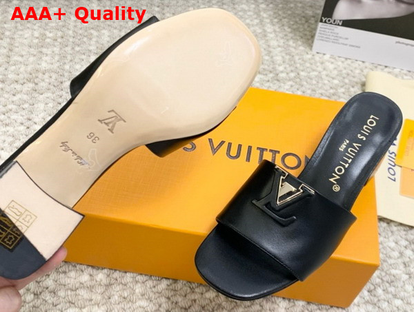 LV Capri Flat Mule in Black Calf Leather 1ACTME Replica