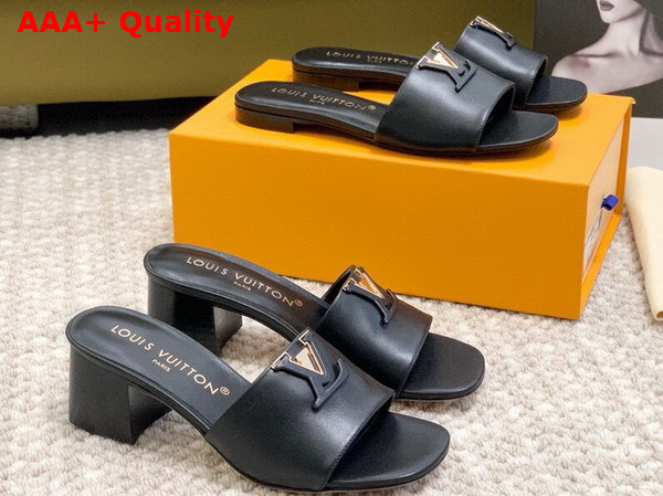 LV Capri Flat Mule in Black Calf Leather 1ACTME Replica