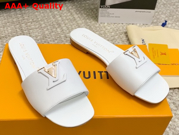 LV Capri Flat Mule in White Calf Leather 1ACTPY Replica