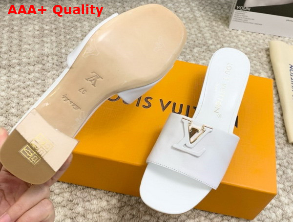 LV Capri Flat Mule in White Calf Leather 1ACTPY Replica