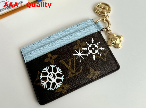 LV Charms Card Holder Monogram Azur Frost from the Snow Show Collection M12227 Replica