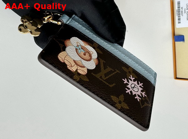 LV Charms Card Holder Monogram Azur Frost from the Snow Show Collection M12227 Replica