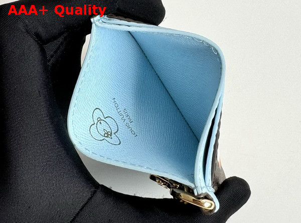 LV Charms Card Holder Monogram Azur Frost from the Snow Show Collection M12227 Replica