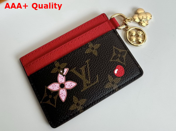 LV Charms Card Holder Monogram Candy Red from the Candy Factory Collection M12215 Replica